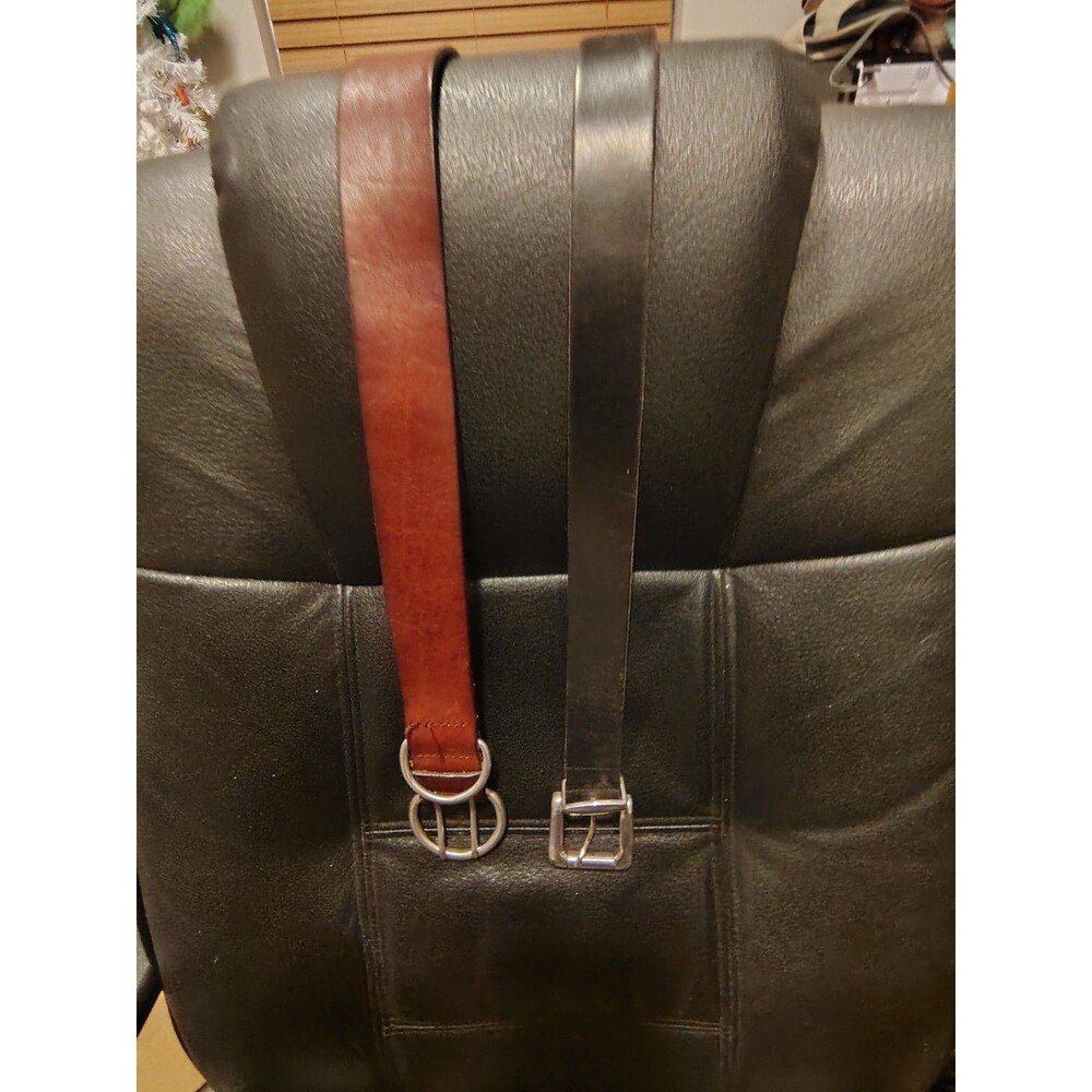 Women's Adjustable Brown & Black Belts, Made in the USA, Genuine Leather